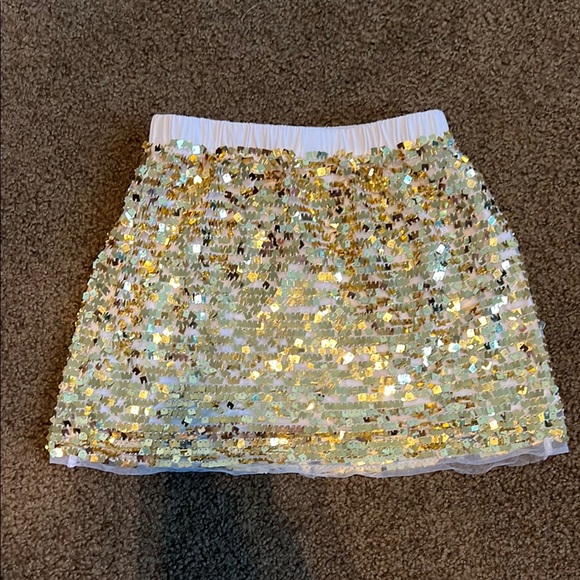 J.Crew Crewcuts Gold Sequin Skirt 4-5 - Picture 2 of 3